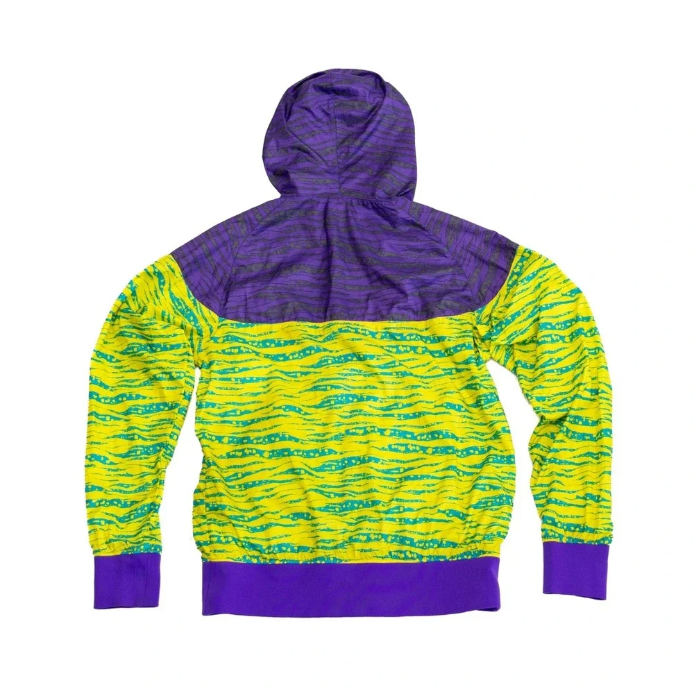 Nike Windbreaker Jacket‎ Vintage Colorblock Purple Yellow Hooded Zip S Retro Y2K